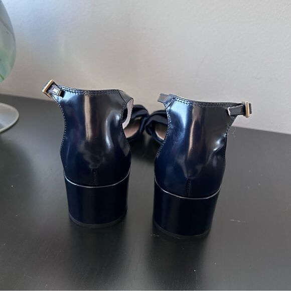 AGL Satin Top All leather sandals in navy blue - Picture 10 of 11